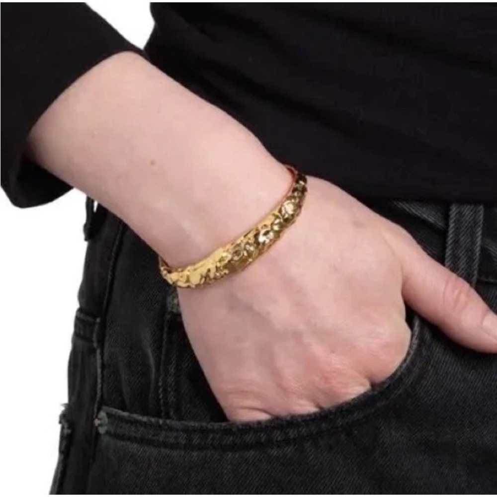 ALEXIS BITTAR • Gold Brut Pavé Crystal Sculptural
Cuff Bracelet - Picture 4 of 12